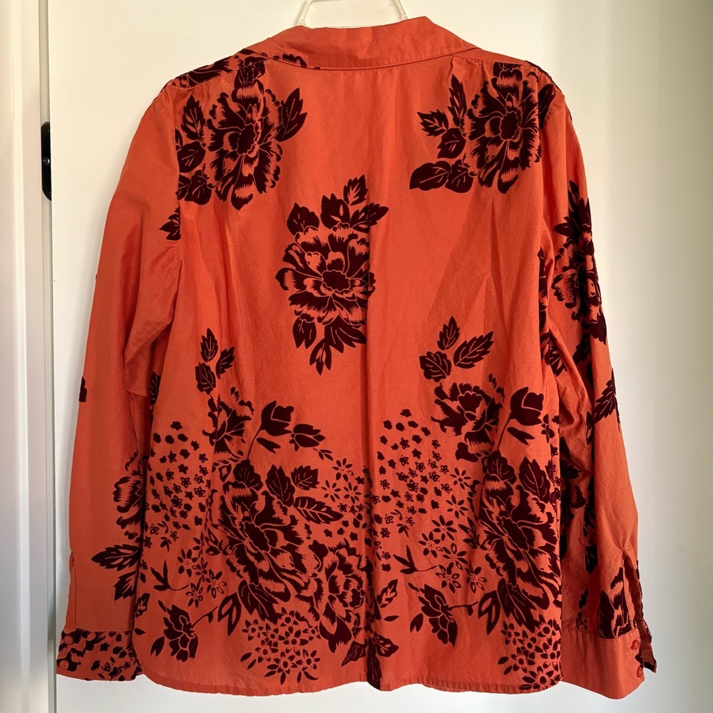 Sundance Catalog Velvet Vignette Floral Blouse Shirt Sz L - Picture 5 of 6